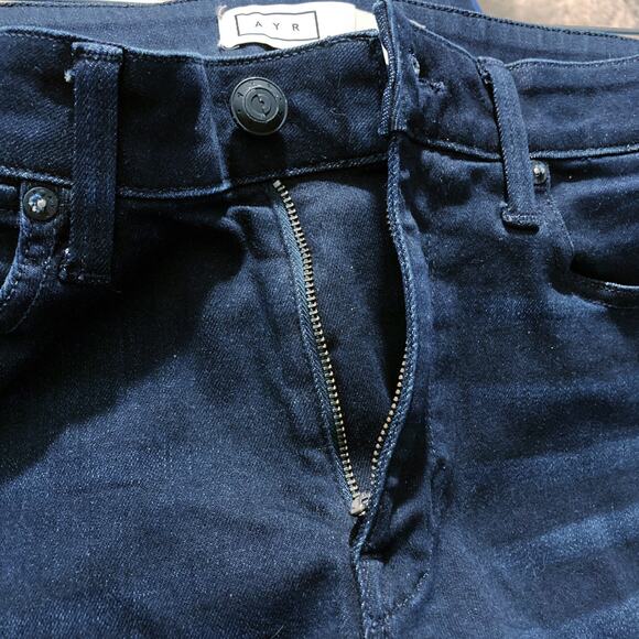 AYR 'The Skinny' Jeans In Jac's Jeans Wash Dark Blue Distressed Stretchy Sz 14 R - Picture 10 of 16